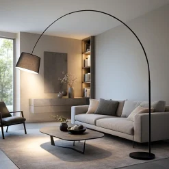 Lampade Da Terra-Perenz Illuminazione Piantana lampada ad arco lungo nera arche