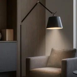 Lampade Da Terra-Selezionato da Mazzolaluce Piantana lampada ad arco nera orientabile