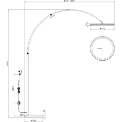 Lampade Da Terra-Selezionato da Mazzolaluce Piantana lampada ad arco nickel led 21w 2300k 3000k 4000k