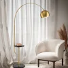 Lampade Da Terra-Perenz Illuminazione Piantana lampada ad arco oro tavolino marmo nero tableau perenz