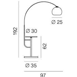 Lampade Da Terra-Perenz Illuminazione Piantana lampada ad arco oro tavolino marmo nero tableau perenz