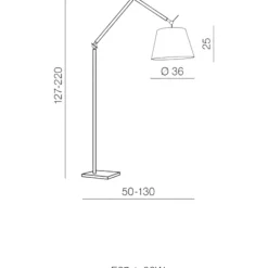 Lampade Da Terra-Selezionato da Mazzolaluce Piantana lampada arco nera orientabile paralume grigio moderna