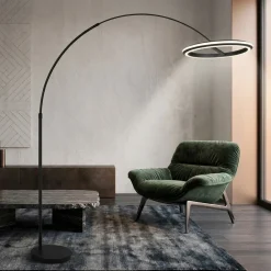 Lampade Da Terra-Selezionato da Mazzolaluce Piantana lampada da terra arco nera led dimmerabile 2300k 3000k 4000k