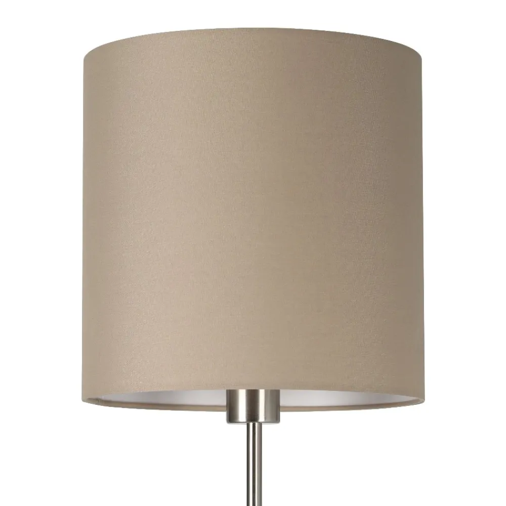Lampade Da Terra-Eglo Piantana lampada da terra pasteri paralume cilindro tortora moderna