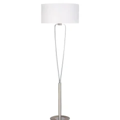 Lampade Da Terra-Selezionato da Mazzolaluce Piantana lampada da terra moderna nichel paralume bianco