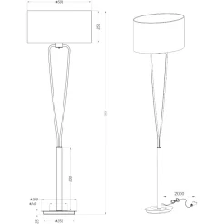 Lampade Da Terra-Selezionato da Mazzolaluce Piantana lampada da terra moderna nichel paralume bianco