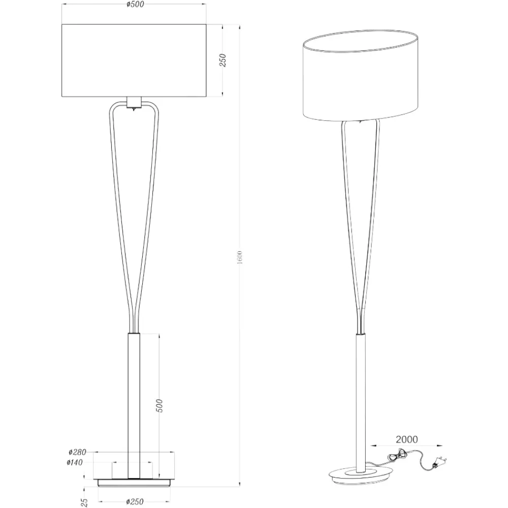 Lampade Da Terra-Selezionato da Mazzolaluce Piantana lampada da terra moderna nichel paralume bianco