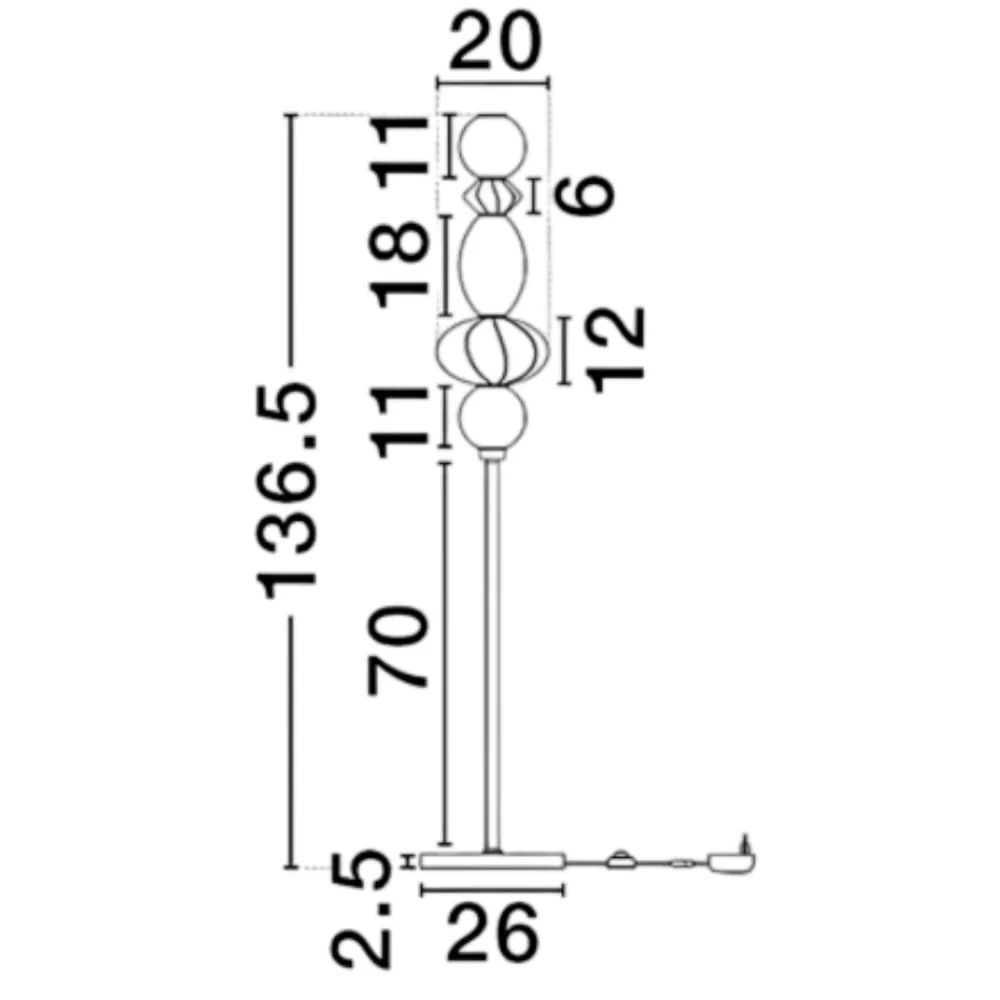 Lampade Da Terra-Selezionato da Mazzolaluce Piantana lampada da terra moderna ceramica vetro led 3000k