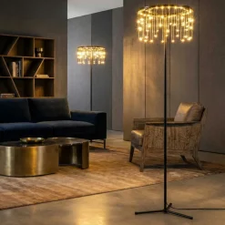 Lampade Da Terra-Selezionato da Mazzolaluce Piantana lampada da terra nera design moderna led