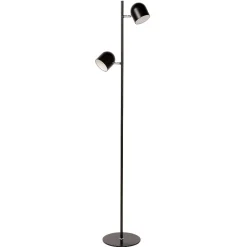 Lampade Da Terra-Selezionato da Mazzolaluce Piantana lampada da terra nera 2x5w luci orientabili led 3000k
