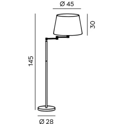 Lampade Da Terra-Perenz Illuminazione Piantana lampada da terra oro crane perenz per salotto