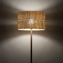 Lampade Da Terra-Selezionato da Mazzolaluce Piantana lampada da terra paralume cilindro di paglia