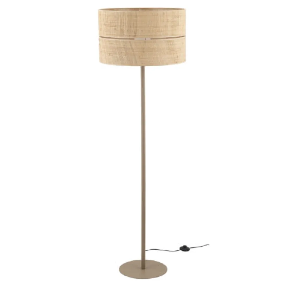 Lampade Da Terra-Selezionato da Mazzolaluce Piantana lampada da terra paralume cilindro di paglia