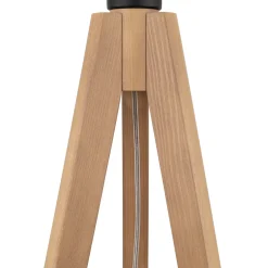Lampade Da Terra-Selezionato da Mazzolaluce Piantana lampada scandinava tre piedi di legno paralume allungato nero