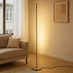 Lampade Da Terra-Gea Luce Piantana led 3000k ebony grigio titanio
