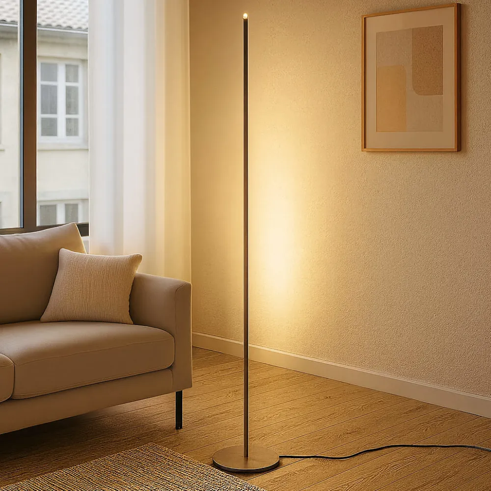 Lampade Da Terra-Gea Luce Piantana led 3000k ebony grigio titanio