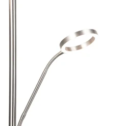 Lampade Da Terra-Selezionato da Mazzolaluce Piantana led 2700k-3200k-4000k nickel moderna doppia luce per ufficio