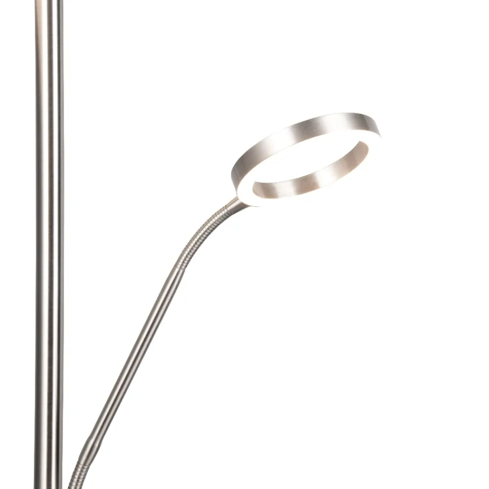 Lampade Da Terra-Selezionato da Mazzolaluce Piantana led 2700k-3200k-4000k nickel moderna doppia luce per ufficio