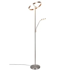 Lampade Da Terra-Selezionato da Mazzolaluce Piantana led 2700k-3200k-4000k nickel moderna doppia luce per ufficio