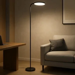 Lampade Da Terra-Selezionato da Mazzolaluce Piantana led nera moderna moderna luce orientabile