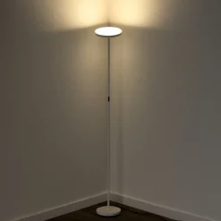 Lampade Da Terra-Selezionato da Mazzolaluce Piantana led 30w 3000k bianca moderna parabola orientabile
