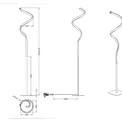 Lampade Da Terra-Selezionato da Mazzolaluce Piantana led 11w 3000k ricciolo nero design moderna