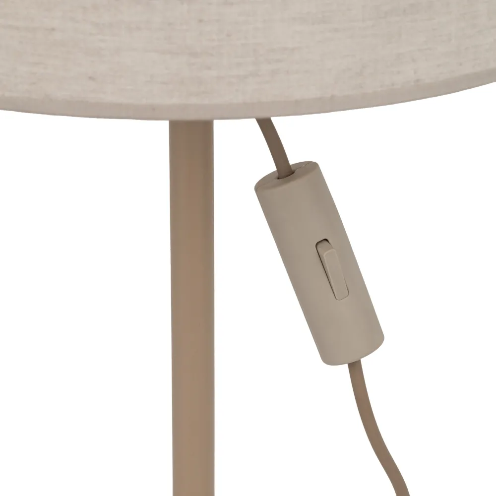 Lampade Da Terra-Selezionato da Mazzolaluce Piantana marrone con paralume cilindro lungo lino scuro