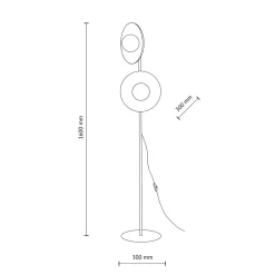 Lampade Da Terra-Selezionato da Mazzolaluce Piantana marrone design moderna 2 luci con sfere di vetro bianco