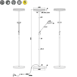 Lampade Da Terra-Selezionato da Mazzolaluce Piantana moderna a due luci led da 2700k a 4000k orientabile