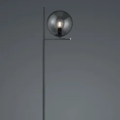 Lampade Da Terra-Selezionato da Mazzolaluce Piantana moderna antracite portalampada in vetro fume'