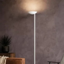 Lampade Da Terra-Selezionato da Mazzolaluce Piantana moderna bianca parabola girevole