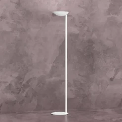 Lampade Da Terra-Selezionato da Mazzolaluce Piantana moderna bianca parabola girevole