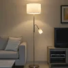 Lampade Da Terra-Selezionato da Mazzolaluce Piantana moderna colore argento orientabile due luci h170 cm