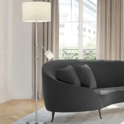 Lampade Da Terra-Selezionato da Mazzolaluce Piantana moderna colore argento orientabile due luci h170 cm