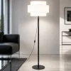 Lampade Da Terra-Selezionato da Mazzolaluce Piantana moderna con paralume di tessuto bianco design per soggiorno