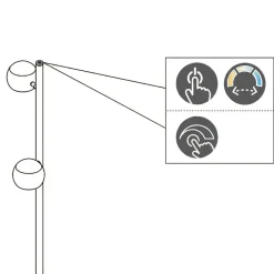 Lampade Da Terra-Selezionato da Mazzolaluce Piantana moderna 3 diffusori biemissione sfere orientabili led da 2700k a 6500k
