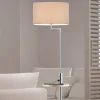Lampade Da Terra-Selezionato da Mazzolaluce Piantana moderna grigio nickel con tavolino presa usb ricarica