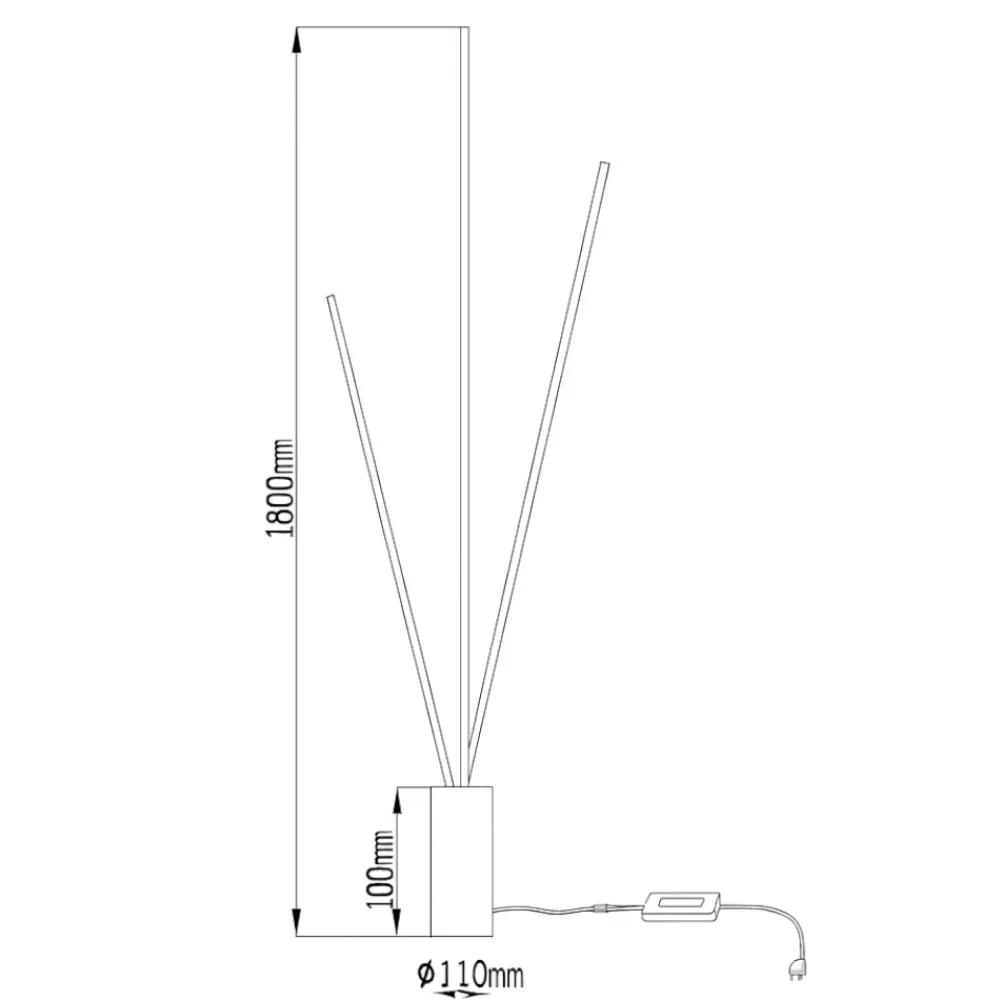 Lampade Da Terra-Selezionato da Mazzolaluce Piantana moderna led 60w 3000k design moderna bianca bacchette orientabili