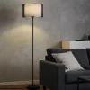Lampade Da Terra-Selezionato da Mazzolaluce Piantana moderna nera doppio paralume di tessuto