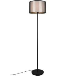 Lampade Da Terra-Selezionato da Mazzolaluce Piantana moderna nera doppio paralume di tessuto