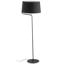 Lampade Da Terra-Selezionato da Mazzolaluce Piantana moderna nera paralume di tessuto