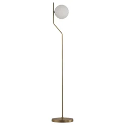 Lampade Da Terra-Selezionato da Mazzolaluce Piantana moderna oro ottone sfera vetro bianco