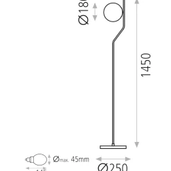 Lampade Da Terra-Selezionato da Mazzolaluce Piantana moderna oro ottone sfera vetro bianco
