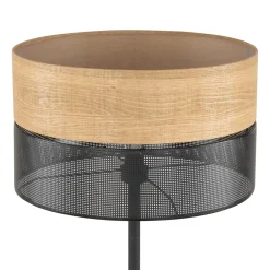 Lampade Da Terra-Selezionato da Mazzolaluce Piantana moderna paralume in metallo nero quercia
