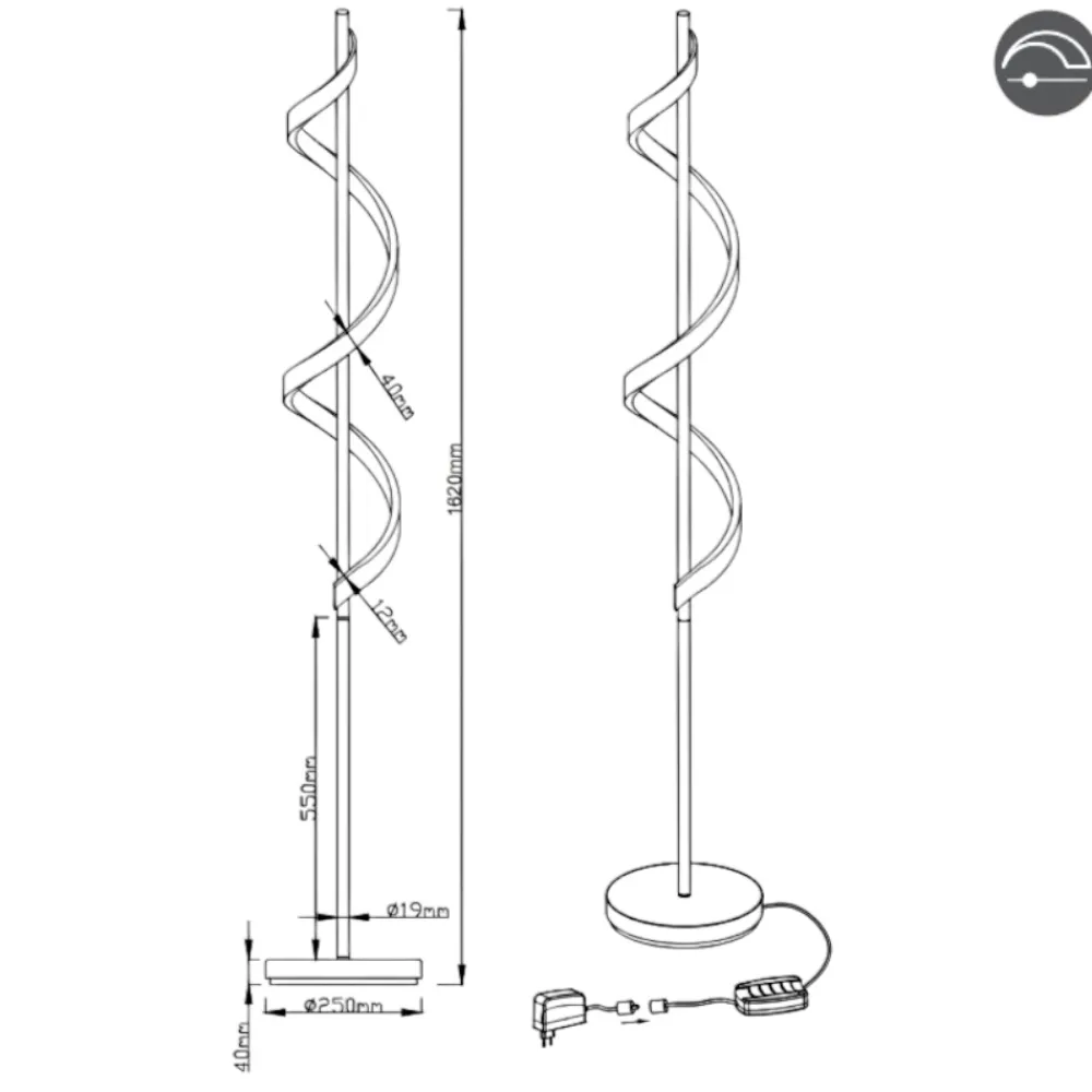 Lampade Da Terra-Selezionato da Mazzolaluce Piantana moderna per camera da letto led 3000k h162 cm a spirale