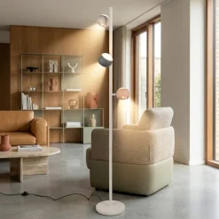 Lampade Da Terra-Selezionato da Mazzolaluce Piantana moderna 3 sfere multicolor biemissione led da 2300k a 4000k