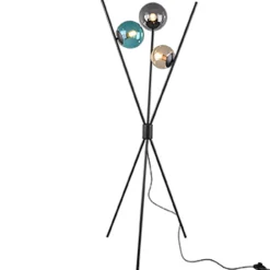 Lampade Da Terra-Selezionato da Mazzolaluce Piantana moderna tre luci portalampada sferico multicolore