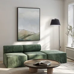 Lampade Da Terra-Selezionato da Mazzolaluce Piantana nera con paralume in tessuto moderna