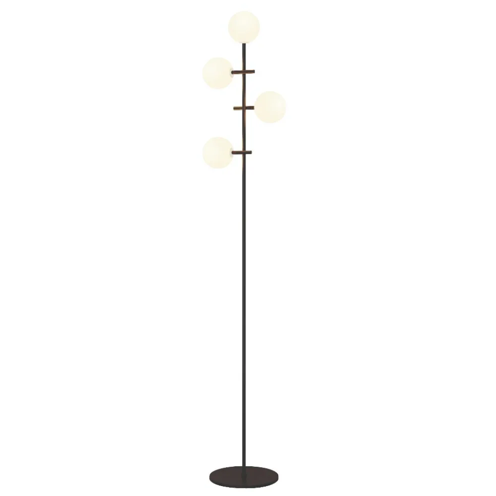 Lampade Da Terra-Selezionato da Mazzolaluce Piantana nera con sfere di vetro moderna per soggiorno