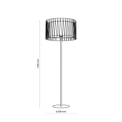 Lampade Da Terra-Selezionato da Mazzolaluce Piantana nera design moderna paralume cilindro tessuto nero intrecciato